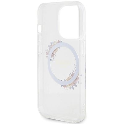 7. Guess IML Flowers Wreatch MagSafe iPhone 15 Pro Max Hülle - Durchsichtig