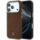 Mercedes Leder-Halbhülle in Holzoptik mit MagSafe-Funktion für iPhone 17 Pro – Braun