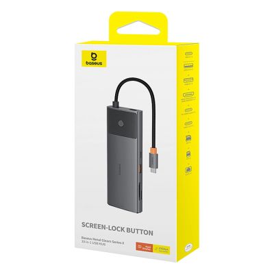 7. Baseus Metal Gleam II 10in1 HDMI USB-A USB-C RJ45 SD/TF Hub - Grau