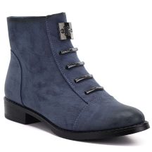 Damen-Stiefeletten, blau, flach, Modell M.Daszyński SA62-126