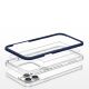 5. Klare 3-in-1-Hülle für iPhone 13 Pro, blauer Rahmen, Gel-Cover