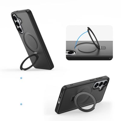 10. Dux Ducis Yind Samsung Galaxy S26 Hülle mit Ständer, kompatibel mit MagSafe – Schwarz