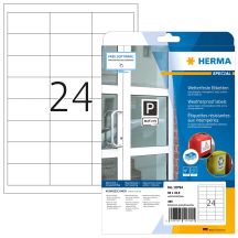 HERMA Wetterfeste Imprägn.Etik.A4 20 Blatt 66x33,8