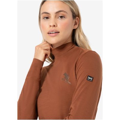 4. Damen-Thermoshirt mit langen Ärmeln und Mock-Kragen SUPER.NATURAL W Tundra 175 Turtleneck Flear, braun