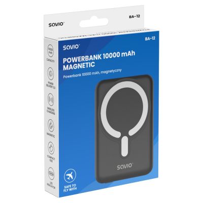 4. SAVIO POWERBANK 10000 MAH MAGNETISCH SCHWARZ BA-12