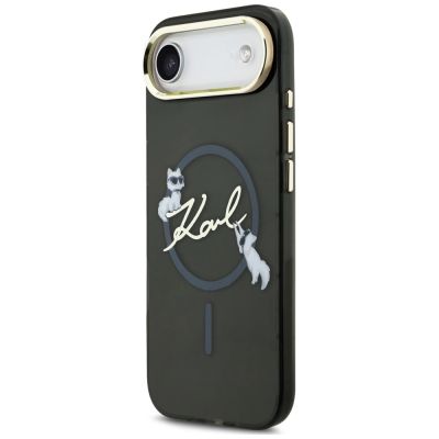 3. Karl Lagerfeld IML Choupettes Karl Script Logo MagSafe iPhone Air Hülle - Schwarz