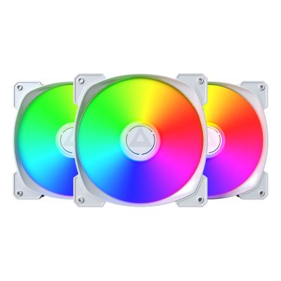 2. MONTECH HP140 ARGB PWM Lüfter 140x140x25 weiß 3 Stück (HP140 ARGB PWM (W) 3 IN 1)