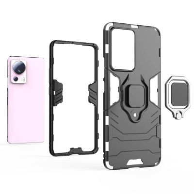 16. Ring Armor-Hülle für Xiaomi 13 Lite, gepanzerte Abdeckung, magnetischer Halterungsring, schwarz