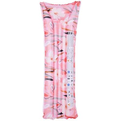 8. Aufblasbare Matratze mit Blumenmuster, 174 x 59 x 18 cm, 33258, Rosa