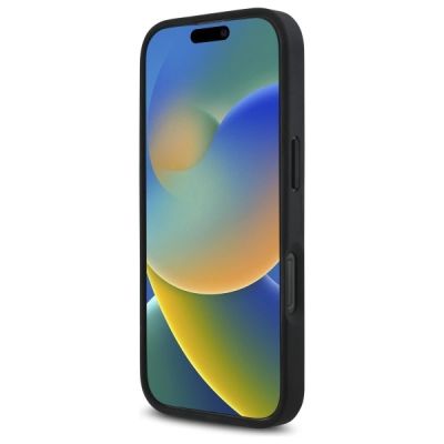5. BMW M Perforierte MagSafe-Hülle mit Twisted Line-Design für iPhone 16 Pro – Schwarz