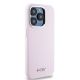 4. DKNY Liquid Silicone Small Metal Logo MagSafe-Hülle für iPhone 14 Pro – Rosa