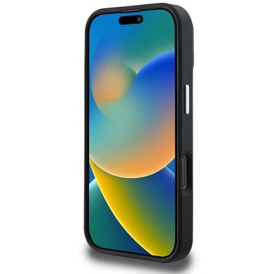 5. Guess Grained Triangle MagSafe-Hülle für iPhone 16 Pro – Schwarz