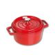 2. Runder gusseiserner Topf Staub – Kirschrot, 2,2 l