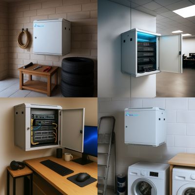 8. Extralink 6U 600x450 ASP Grauer Wandschrank, Tür aus massivem Blech