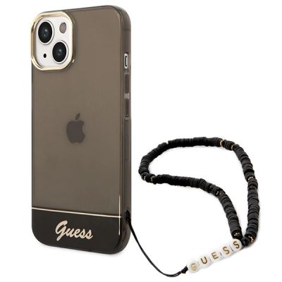 Guess GUHCP14SHGCOHK iPhone 14 6.1 "schwarz / schwarzes Hardcase Translucent Pearl Strap