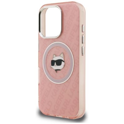 6. Karl Lagerfeld IML Choupette Head Logo MagSafe Hülle für iPhone 16 Pro Max - Pink