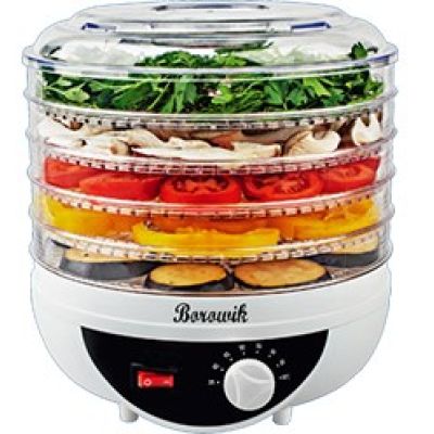 ELDOM Trockner für Pilze, Gemüse und Obst SG520, 400 W, Temperaturregelung 35–70 °C, 5 große Trockenschalen (32 x 25 cm), Timer (5–24 Stunden)