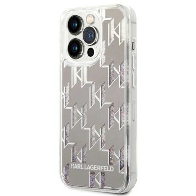 2. Karl Lagerfeld KLHCP14LLMNMS iPhone 14 Pro 6.1" Hardcase Silber / Silber Liquid Glitter Monogram