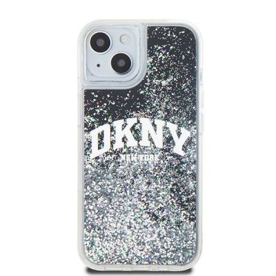 3. DKNY Liquid Glitter Big Logo Hülle für iPhone 15 / 14 / 13 - Schwarz