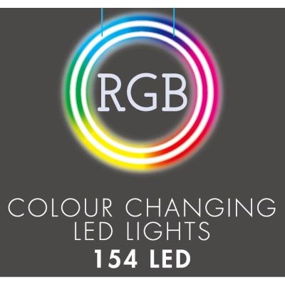 55. DEKORATIVER WEIHNACHTSBAUM 154 LED RGB 150 CM SCHWARZ