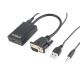 3. GEMBIRD A-VGA-HDMI-01 Adapter (HDMI F - D-Sub (VGA), 3,5 mm Stereo-Klinkenbuchse, USB 2.0 M; 0,15 m; schwarz)