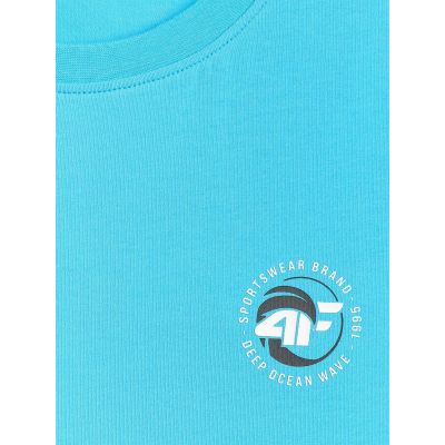6. Ärmelloses Herren-T-Shirt mit Aufdruck, reguläre Passform, 4F 4FRSS26TSLEM366-10S