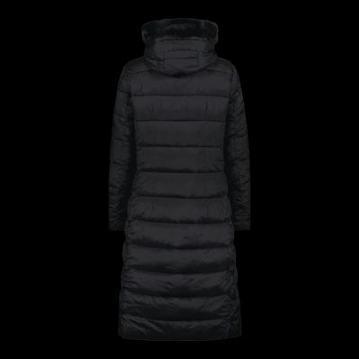 5. CMP Damen Langer Wintermantel Isolationsjacke mit Kapuze Schwarz (34K0046F/U901)