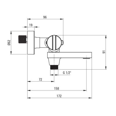 2. DEANTE Thermostatischer Badewannenmischer mit klappbarem Auslauf BCH_01BT