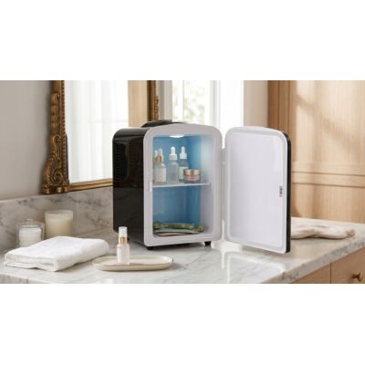 4. ELLE Home ESDAF101BKEU 4L Schwarzer Minikühlschrank