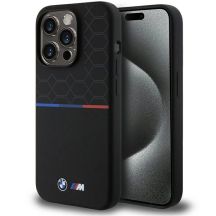 BMW M Silicone Pattern MagSafe Hülle für iPhone 15 Pro – Schwarz