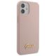 7. Guess GUHCP12SLSLMGLP iPhone 12 mini 5.4" Hellrosa/Hellrosa Hardcase Silikonschrift Gold Logo