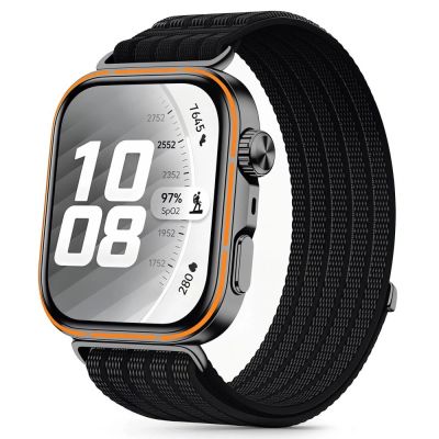 Tech-Protect Nylonarmband für Huawei Watch Fit 3 / 4 / 4 Pro / 5 / 5 Pro – Schwarz