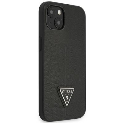 4. Guess GUHCP14MPSATLK iPhone 14 Plus 6,7 "schwarz / schwarzes Hardcase SaffianoTriangle Logo