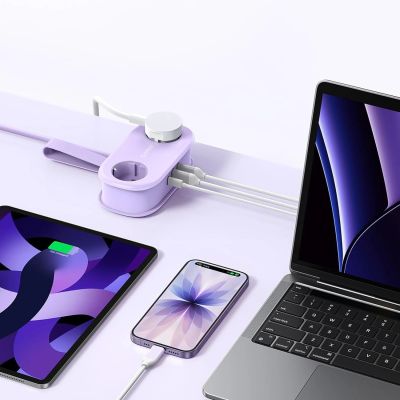 3. Orico AP3 20W GaN 5-in-1 Steckdosenleiste (2x Netzanschluss + 2x USB-A + 1x USB-C) – Lila