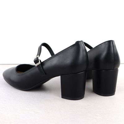 4. Schwarze Sergio Leone PB176 Pumps mit niedrigem Absatz und Riemen