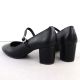 4. Schwarze Sergio Leone PB176 Pumps mit niedrigem Absatz und Riemen