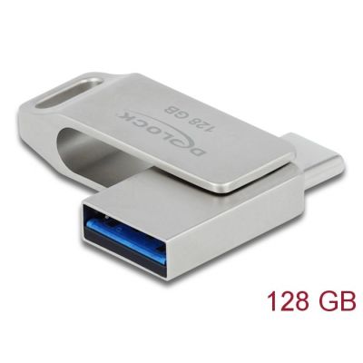 5. DeLOCK USB-C- + Typ-A-USB-Stick 5 Gbps 128 GB – Metallgehäuse