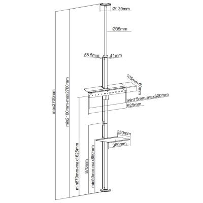 11. LCD-TV-Halterung (motorisiert) – Kunststoff, Aluminium, Stahl – Bildschirmgröße: 94–165,1 cm (37–65 Zoll)