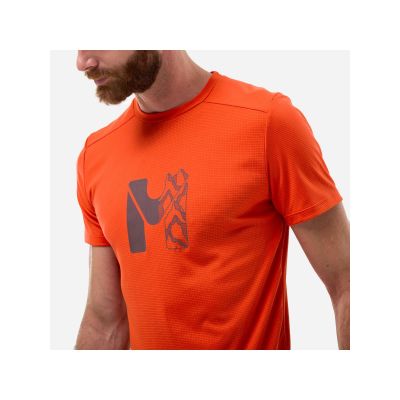 5. MILLET Kamet Map Ts Ss M Herren-T-Shirt rot