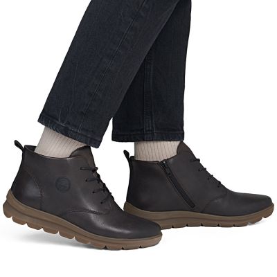 7. Damen-Ankle-Boots aus Leder, gefüttert, braun, Rieker Z0022-25
