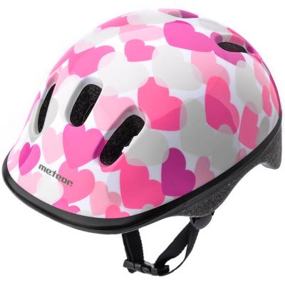 4. Meteor KS06 Hearts rosa Fahrradhelm Größe XS 44-48cm Jr 24818