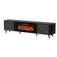 4. VOLARE TV-Schrank 200x39x49 schwarz/san sebastian + Kamin