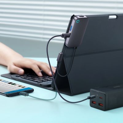 12. Baseus PadJoy universeller 6in1 USB-C USB-C HUB für Tablet/Smartphone – dunkelgrau