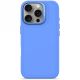 Decoded Antimicrobial Silicone Stacks Backcover Case mit MagSafe für iPhone 16 Pro – Blau