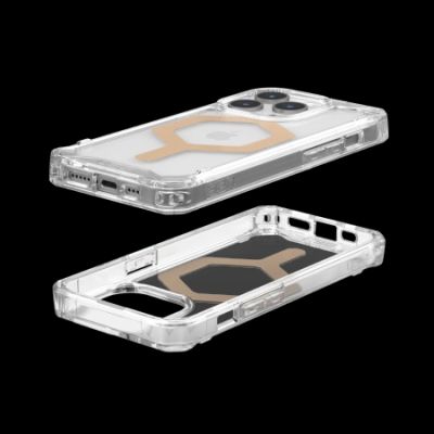 3. UAG Plyo MagSafe Hülle für iPhone 15 Pro – transparent und gold