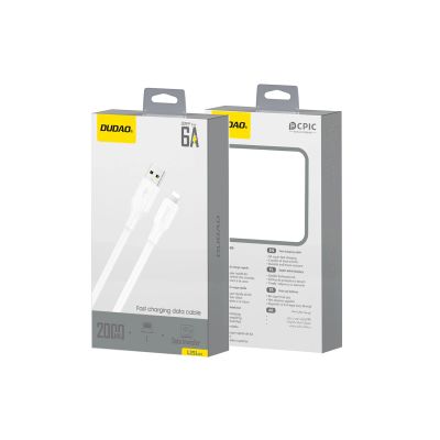 2. Dudao L2sL USB-A - Lightning 6A Kabel 1,2 m - Weiß
