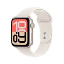 Apple Watch Series 11 • GPS + Cellular 42 mm Gehäuse aus goldfarbenem Titan mit hellrosa Sportarmband – M/L