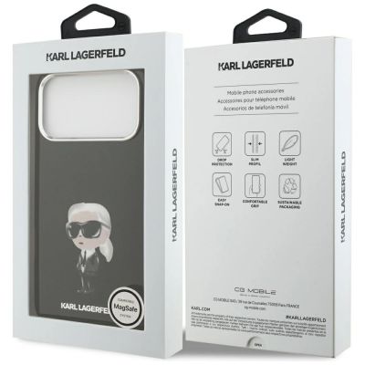8. Karl Lagerfeld IML Aquarelle Karl & Logo MagSafe Hülle für iPhone 17 Pro Max - Schwarz
