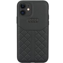 Audi Echtleder iPhone 12/12 Pro 6,1" schwarz/schwarz Hardcase AU-TPUPCIP12P-Q8/D1-BK