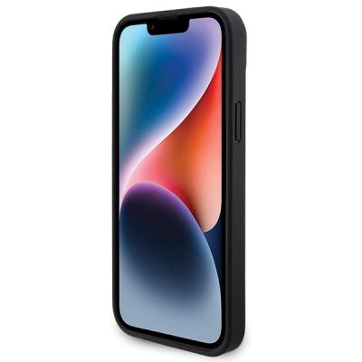 5. Ferrari Twist Metal Logo-Hülle für iPhone 15 Plus – Schwarz